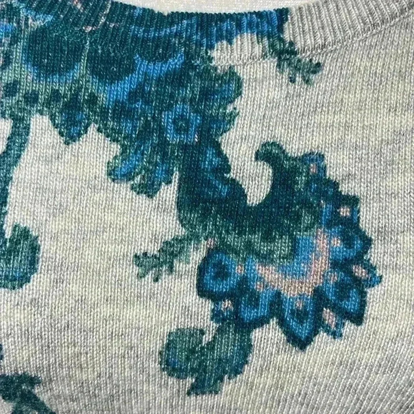 LOFT Floral Paisley Wool Blend Scoop Neck Sweater Size Medium - Picture 5 of 9
